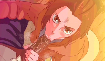 Hentai porn cartoon about deep blowjob of a young girl