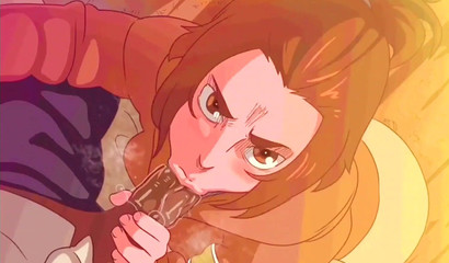Hentai porn cartoon about deep blowjob of a young girl