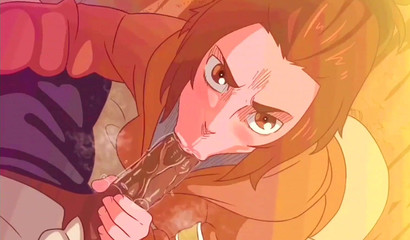 Hentai porn cartoon about deep blowjob of a young girl