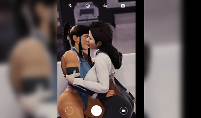 Young 3d lesbians play with their wet pussies