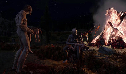 Anime giant fucks a girl in front of her boyfriend