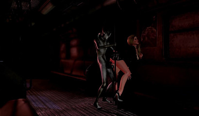 Horrible monster rapes beautiful girl in panties on the subway