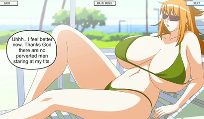 Sexy adventures of anime blonde with huge tits