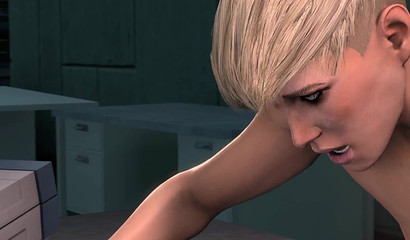 Doctor futanari with a big dick fucks a soldier girl