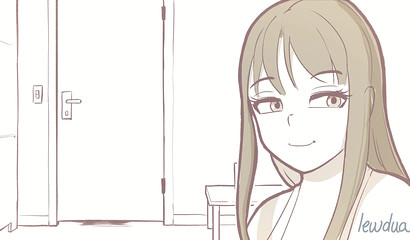 Drawn anime sex of two young futanari