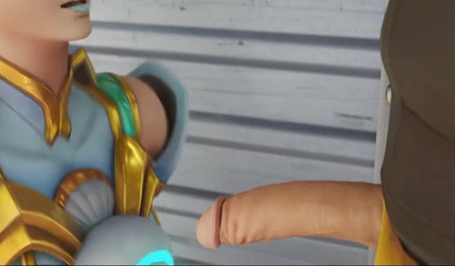 Tracer sucks on another Overwatch character