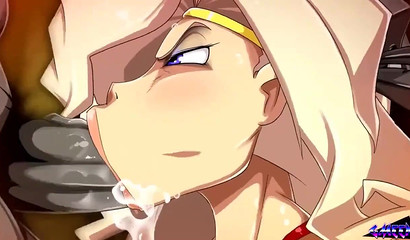 Monster fucks blonde in mouth POV