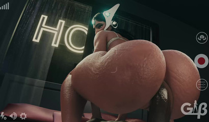 Symmetra from game "Overwatch" hungry for big dick black guy's