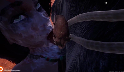 3D monsters from Wild Life fuck busty brunette in cum