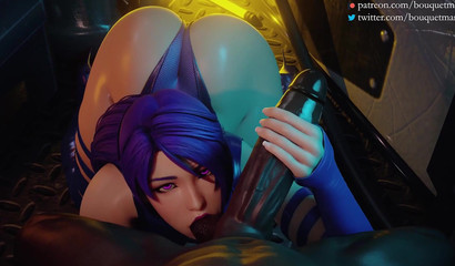 3D beauty sucks balls and gets fucked in the ass