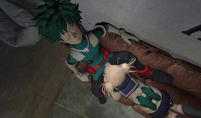 Himiko Toga sucks Izuku Midoriya's dick in porn cartoon My hero academia