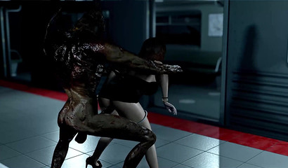 Evil monster rapes a brunette in the subway