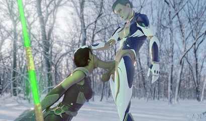 Futa Frost puts a big dick in Jade's mouth