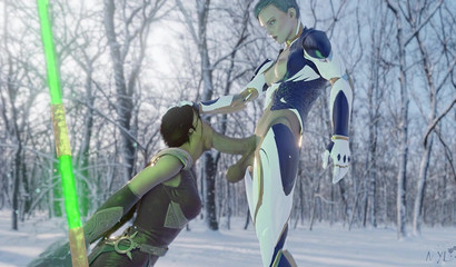 Futa Frost puts a big dick in Jade's mouth