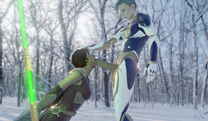 Futa Frost puts a big dick in Jade's mouth