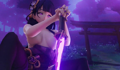 Shogun Raiden Baal from Genshin Impact Rides Dick