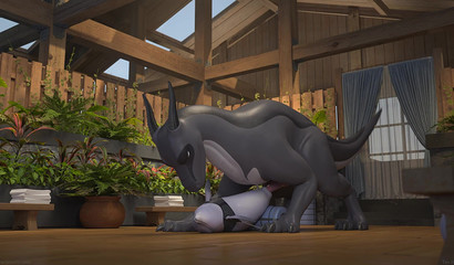 Porn cartoon with a dragon and a dolphin at the zoo