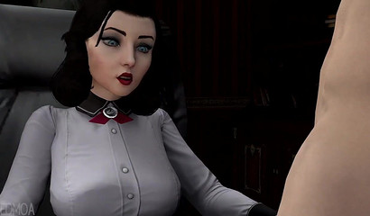 Brunette BioShock Elizabeth Sucks Small Cock In Hot Cartoon Porn