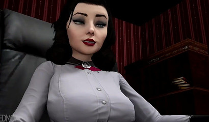 Brunette BioShock Elizabeth Sucks Small Cock In Hot Cartoon Porn
