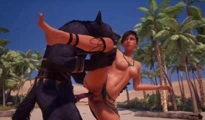 Maya's girl gets fucked by black wolf in hot Borderlands porn