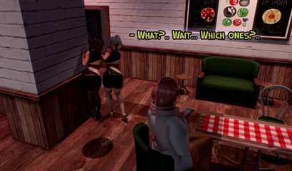 Brother and sister fuck with futa mom in the back room of a cafe