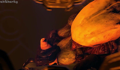 Animated POV sex with a monster from Doom