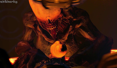 Animated POV sex with a monster from Doom