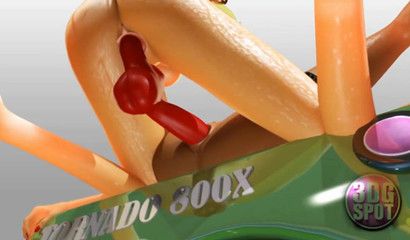 Animated Lesbians Dildo Fucking in Laundry Room