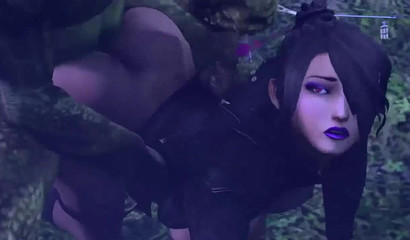 Dirty rape of a girl by an evil monster in the forest