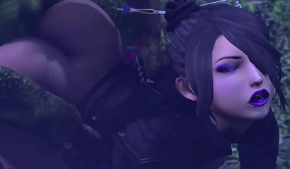 Dirty rape of a girl by an evil monster in the forest