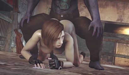Jill Valentine's pussy ripped by big monster cock in Resident Evil porn