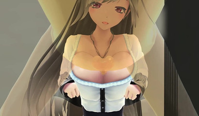 Long haired anime student jerking off and fucking after class