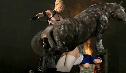The horse mercilessly fucks the slave Doa Kasumi as a sex punishment