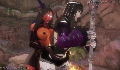 Elf shemale raping poor girl's pussy in hot porn cartoon