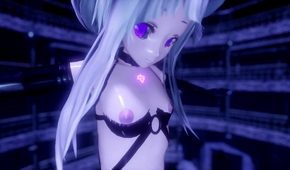 Anime girl put on a huge cock and raped in pussy