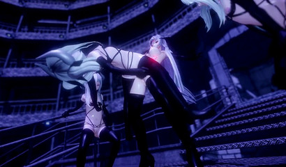 Anime girl put on a huge cock and raped in pussy