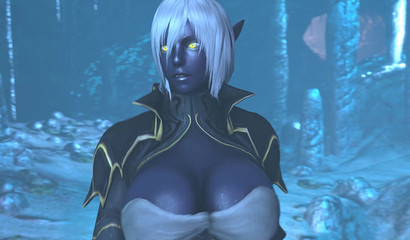 Rough rape of a busty elf by a huge monster