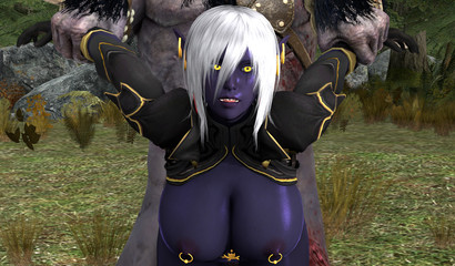 Busty elf anal rape by ruthless monster