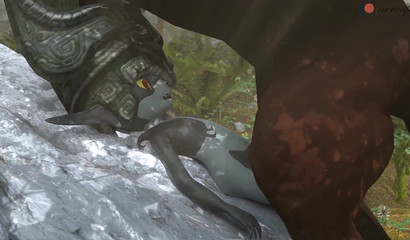 The Legend of Zelda Midna gets fucked by horse cock in the woods