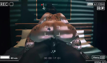 She rides cock like a horsewoman, fat brunette Mei from Overwatch