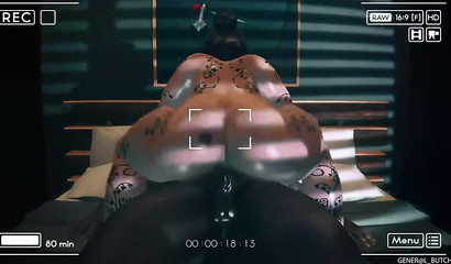 She rides cock like a horsewoman, fat brunette Mei from Overwatch