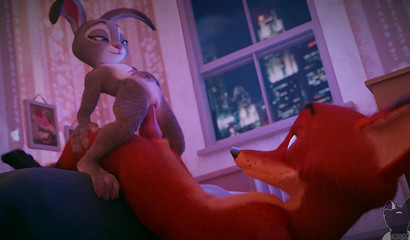 Bunny Judy Hopps from Zootopia rides Nick's cock