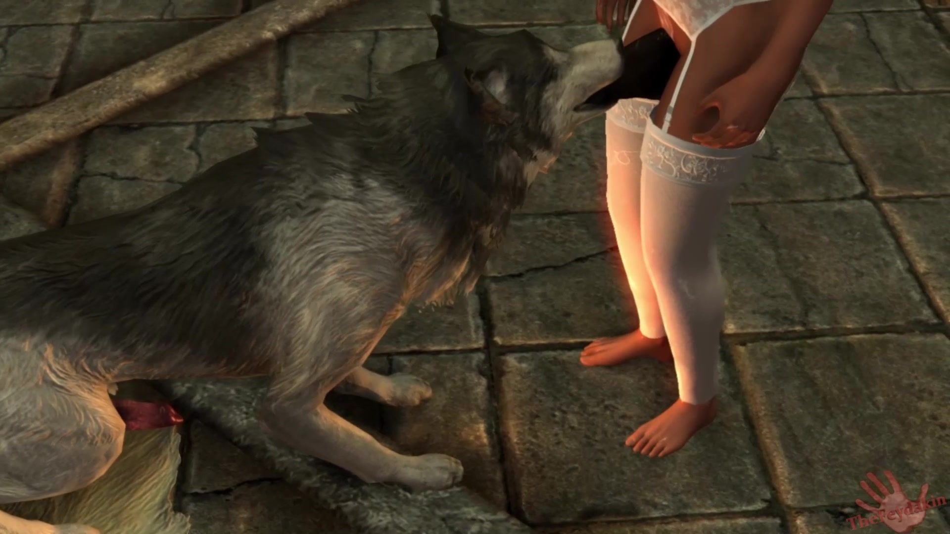 Mensch Fickt Pferd - Rothaariges MÃ¤dchen kopuliert mit Pferd und Wolf in heiÃŸem 3D-Porno