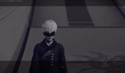 YoRHa 2B with futa-cock hard fucks busty Commander