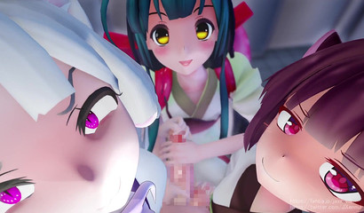 Three Sisters Jerk Your Cock Japanese Hentai Porn