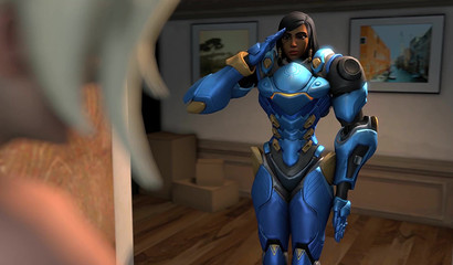 Lesbian sex of two horny girls Mercy and Pharah