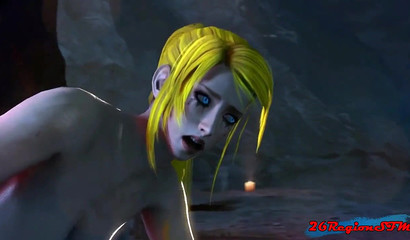 Huge demon forcing anal sex with cartoon blonde Samus Aran