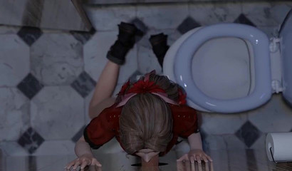 Toilet Blowjob by Girl Iris Gainsborough, Final Fantasy Porn