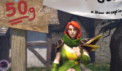 Redhead slut Lyralei from Dota 2 has sex for gold