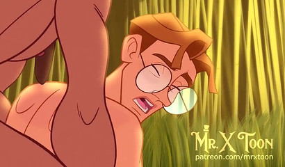 Tarzan from the jungle fucked hard in the mouth of gay Milo